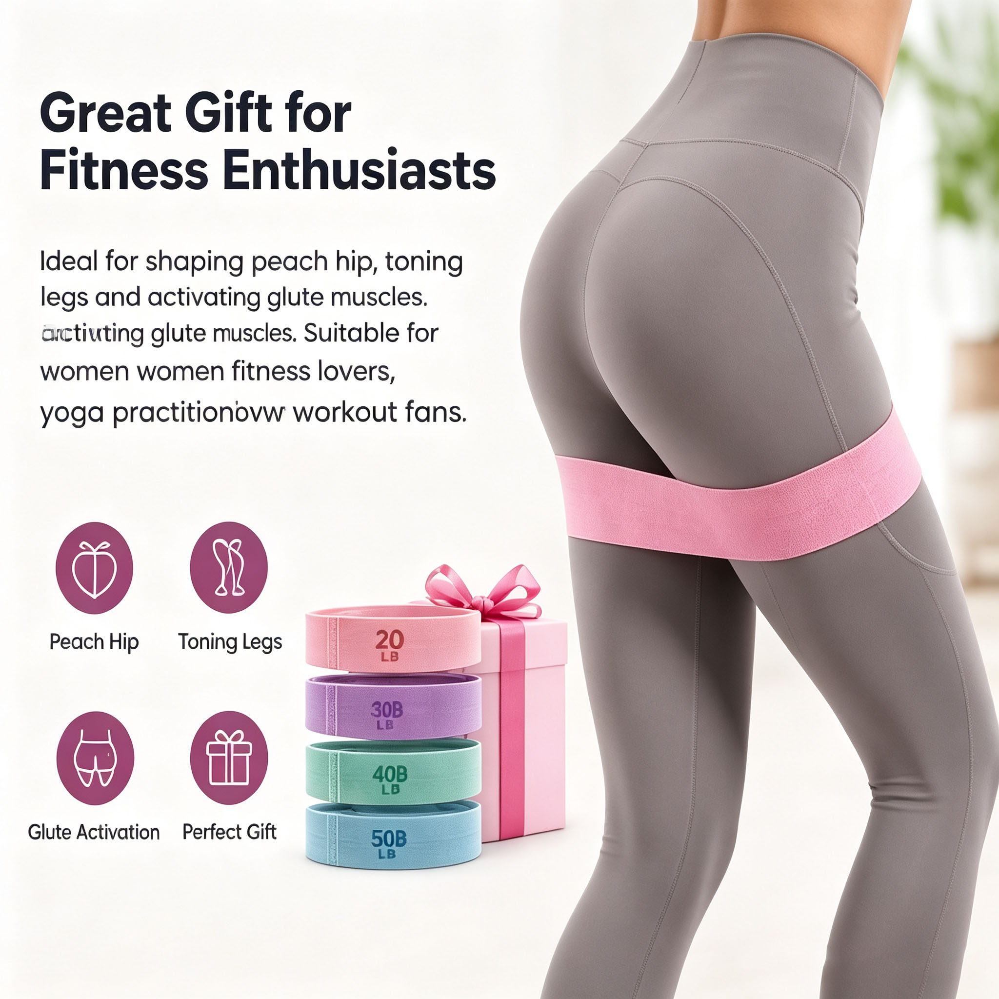 Widerstandsbänder für Gesäß- u – Yoga Fitness Resistance Band Bewertung und Preis
